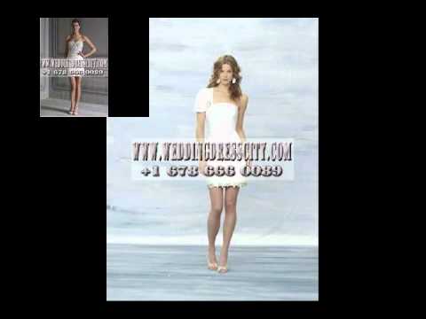 84.knee length wedding gowns.flv
