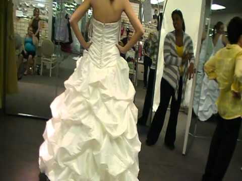 Jennifer trying on wedding gowns. 9/25/11
