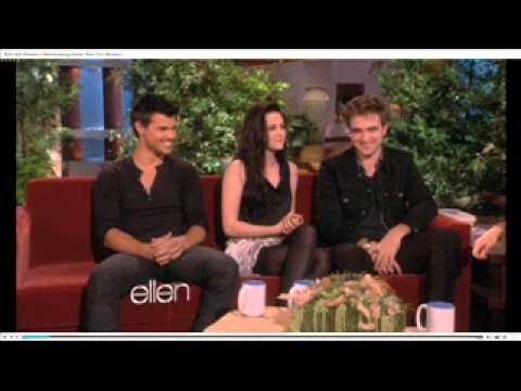 Sexy Kristen Stewart, Robert Pattinson and Taylor Lautner on Ellen
