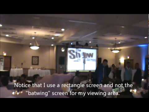 5 minutes with the show Sund wedding, uplighting, video screen & gobo