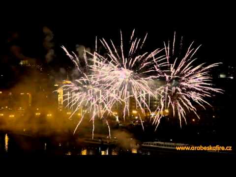 Wedding fireworks in Prague