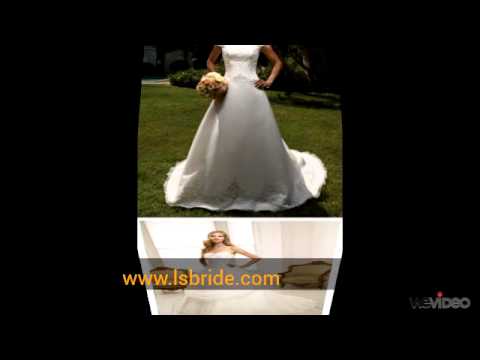 2012 new design A-line straight neck bridal gowns wedding dress