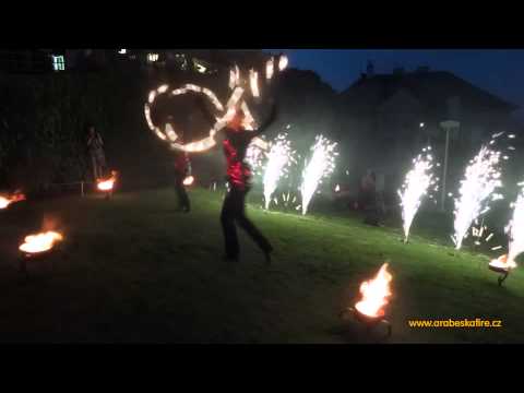Wedding fire show in Prague