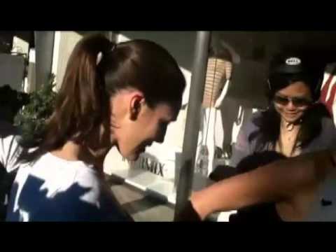 Kelly Brook star of Smallville gets asked about Charlie Sheen as she leaves The Ivy at Fred Segal
