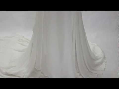 Wedding Dresses:V-neck A-line Sweep/ Brush Train Sleeveless Wedding Gowns(Style Code: 05089)