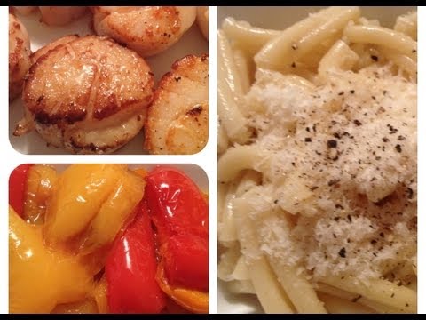 Y&J in the Kitchen: Seared Goat Cheese and Beet Salad, Scallops, and Cacio e Pepe Pasta