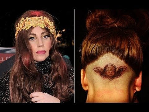 What's Up With Gaga? Head Tattoo, Pees in Pail at Perfume Launch 
