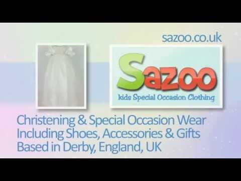 Sazoo Special Occasion Long Christening Church Heirloom Ivory or White Gowns